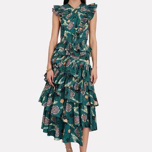 Ulla Johnson Aurore Dress in Teal River Print